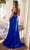 Nox Anabel E1711 - Beaded V-Neck Sheath Gown with Ruched Waist Special Occasion Dress