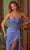 Nox Anabel H1671 - Elegant Satin Dress with V-Neck and Slit Special Occasion Dress