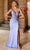 Nox Anabel H1683 - V-Neck Floral Applique Gown with High Slit Special Occasion Dress