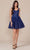 Nox Anabel H846 - V-Neck A-Line Cocktail Dress Cocktail Dresses 0 / Navy Blue