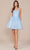 Nox Anabel H846 - V-Neck A-Line Cocktail Dress Cocktail Dresses 0 / Sky Blue