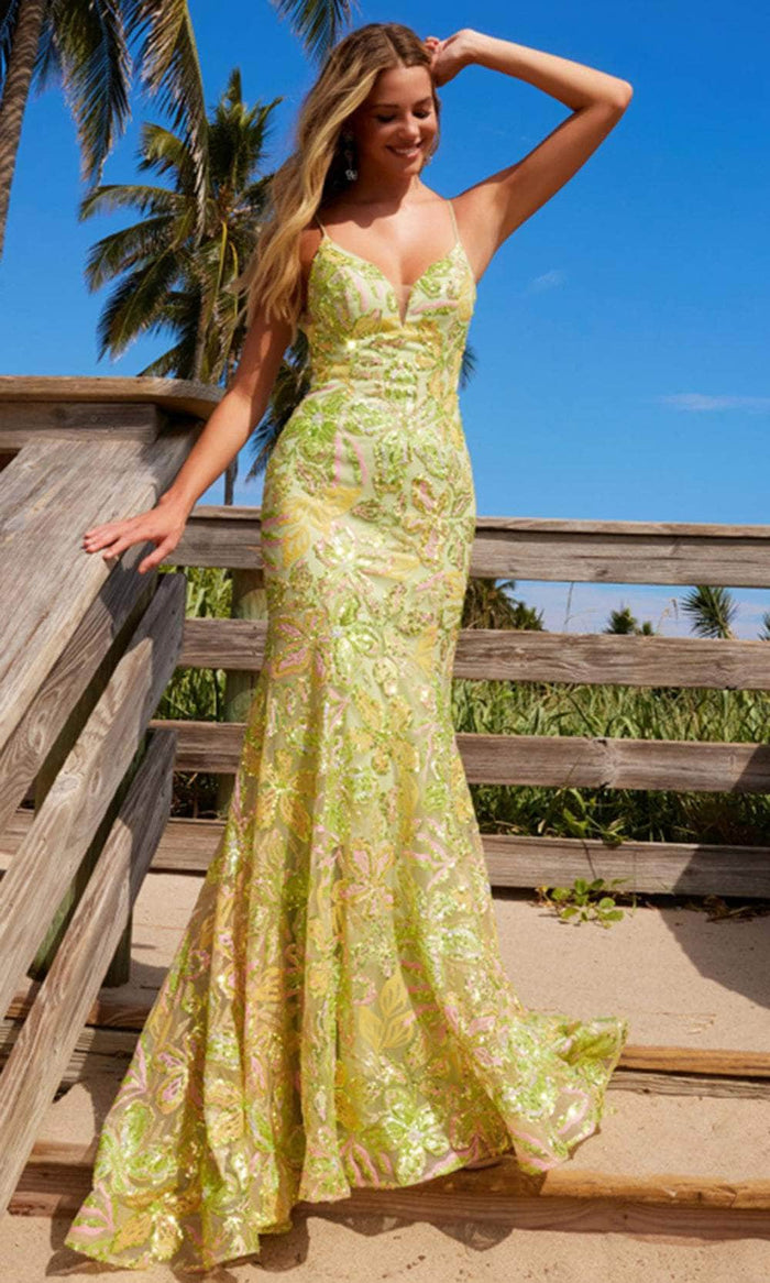 Nox Anabel Q1540 - Sheer Bodice Mermaid Gown Special Occasion Dress