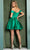 Nox Anabel R773 - Off Shoulder Satin Cocktail Dress Cocktail Dresses 8 / Emerald