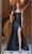 Nox Anabel T1489 - Knot Neck Slit Evening Dress Prom Dresses