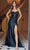 Nox Anabel T1489 - Knot Neck Slit Evening Dress Prom Dresses