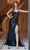 Nox Anabel T1489 - Knot Neck Slit Evening Dress Prom Dresses