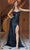 Nox Anabel T1489 - Knot Neck Slit Evening Dress Prom Dresses