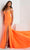 Panoply 14129 - Jeweled Neon Evening Gown Prom Dresses 0 / Neon Orange