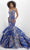 Panoply 14150 - V-Neck Tiered Mermaid Evening Gown Evening Dresses 0 / Royal