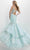 Panoply 14150 - V-Neck Tiered Mermaid Evening Gown Evening Dresses