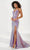 Panoply 14178 - Sequin Mermaid Evening Gown with Slit Evening Dresses 0 / Lilac