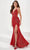 Panoply 14178 - Sequin Mermaid Evening Gown with Slit Evening Dresses 0 / Red