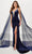 Panoply 14198 - Plunging Velvet Evening Gown Evening Gown 0 / Royal