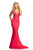 Plunging V-Neck Evening Gown 9213 Prom Dresses 00 / Coral