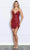 Poly USA 9210 - Lace-up Back Sequin Dress Party Dresses XS / Wine