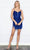 Poly USA 9212 - Beaded Fringe Cocktail Dress Party Dresses XS / Royal