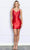 Poly USA 9220 - V Neck Beaded Sheath Dress Party Dresses XS / Red