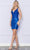 Poly USA 9226 - Sequin Plunging V-Neck Cocktail Dress Cocktail Dresses XS / Royal