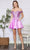 Poly USA 9238 - Cold Shoulder A-Line Cocktail Dress Cocktail Dresses XS / Lavender