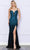 Poly USA 9266 - Beaded Bustier Prom Dress Prom Dresses XS / Black/Turquoise