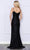 Poly USA 9288 - Sequined High Slit Prom Dress Prom Dresses