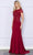 Poly USA 9320 - Short Sleeve Embroidered Prom Dress Mother of the Bride Dresses XS / Wine