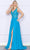 Poly USA 9366 - Sequin Embroidered V-Neck Prom Dress Prom Dresses XS / Turquoise