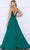 Poly USA 9368 - Embroidered Deep V-Neck Prom Dress Prom Dresses