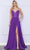 Poly USA 9368 - Embroidered Deep V-Neck Prom Dress Prom Dresses XS / Purple