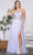 Poly USA 9372 - Beaded Applique Asymmetric Prom Dress Prom Dresses XS / Lilac