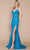 Poly USA 9400 - V-Neck Illusion Corset Prom Dress Prom Dresses XS / Turquoise