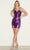 Poly USA 9418 - Sleeveless Ruched Detailed Cocktail Dress Homecoming Dresses XS / Plum