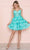 Poly USA 9428 - Sequin Embellished Corset Cocktail Dress Homecoming Dresses XS / L Green