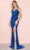 Poly USA 9436 - Sequin Ornate V-Neck Prom Dress Evening Dresses XS / Royal/Teal