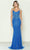 Poly USA 9530 - Beaded Sequin V-Neck Prom Dress Prom Dresses XS / Royal/Silver