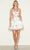 Poly USA 9588 - Floral Pattern Sweetheart Neck Cocktail Dress Cocktail Dresses XS / Off-White