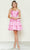 Poly USA 9590 - Bow Detailed A-Line Cocktail Dress Cocktail Dresses XS / Pink