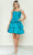 Poly USA 9590 - Bow Detailed A-Line Cocktail Dress Cocktail Dresses XS / Teal