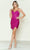 Poly USA 9598 - Sequin Sleeveless Corset Cocktail Dress Special Occasion Dress XS / Fuchsia