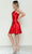 Poly USA 9632 - Corset Bodice Sleeveless Cocktail Dress Cocktail Dresses XS / Red