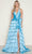 Poly USA 9642 - Halter Neck Taffeta Prom Gown Evening Dresses XS / Blue