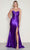 Poly USA 9644 - Bow Accented Sweetheart Satin Prom Dress Prom Dresses XS / Purple