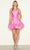 Poly USA 9668 - Ruffled Hem Sleeveless Cocktail Dress Cocktail Dresses XS / Pink