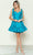 Poly USA 9668 - Ruffled Hem Sleeveless Cocktail Dress Cocktail Dresses XS / Teal