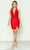 Poly USA 9676 - Embroidered Sleeveless Cocktail Dress Cocktail Dresses XS / Red