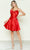 Poly USA 9704 - Bow Detailed Sweetheart Cocktail Dress Cocktail Dresses XS / Red