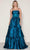 Poly USA 9718 - Ruched Sheer Corset Prom Gown Prom Dresses XS / Peacock