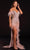 Portia and Scarlett PS21127 - Feathered Sleeve Beaded Evening Dress Evening Dresses 10 / Rose Gold