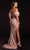 Portia and Scarlett PS21127 - Feathered Sleeve Beaded Evening Dress Evening Dresses 10 / Rose Gold