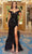 Portia and Scarlett - PS22058 Feathered Embellished Sweetheart Dress With Slit Prom Dresses 8 / Black